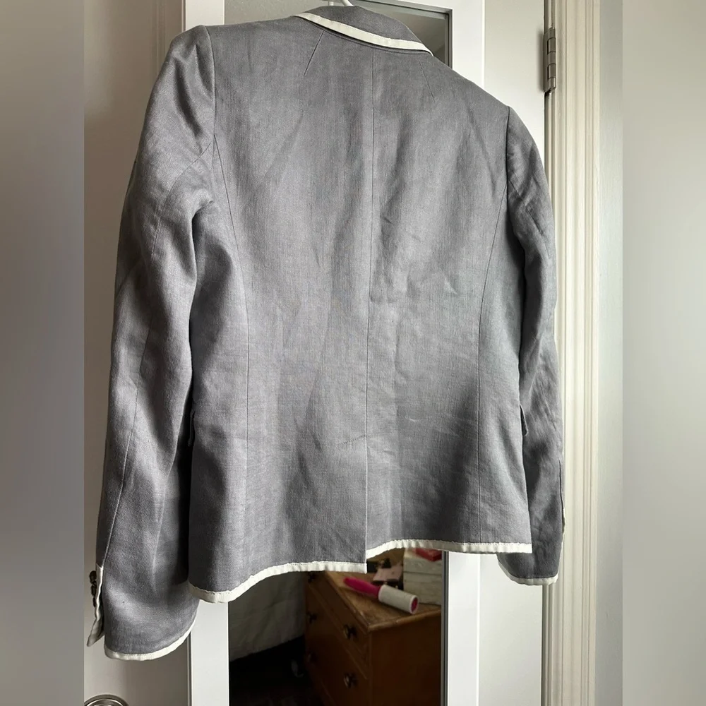 J Crew linen schoolboy jacket